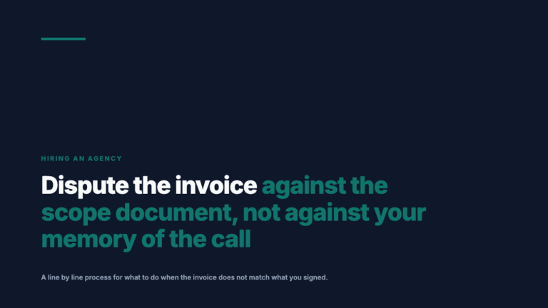 Your Agency Invoice Does Not Match the Retainer. Here Is the Process