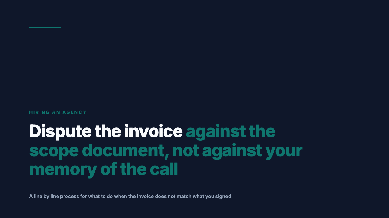 Your Agency Invoice Does Not Match the Retainer. Here Is the Process