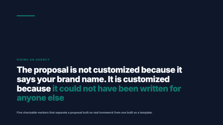 How to Tell a Boilerplate Proposal From One Actually Written for Your Brand