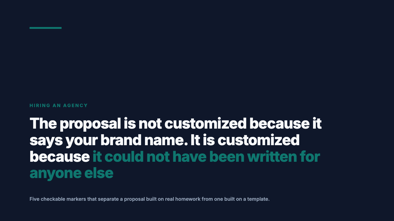 How to Tell a Boilerplate Proposal From One Actually Written for Your Brand