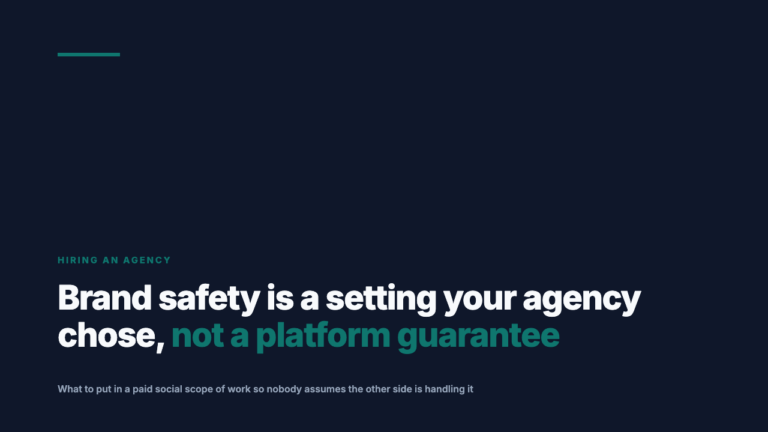 Brand Safety and Ad Adjacency Belong in the Contract, Not the Platform