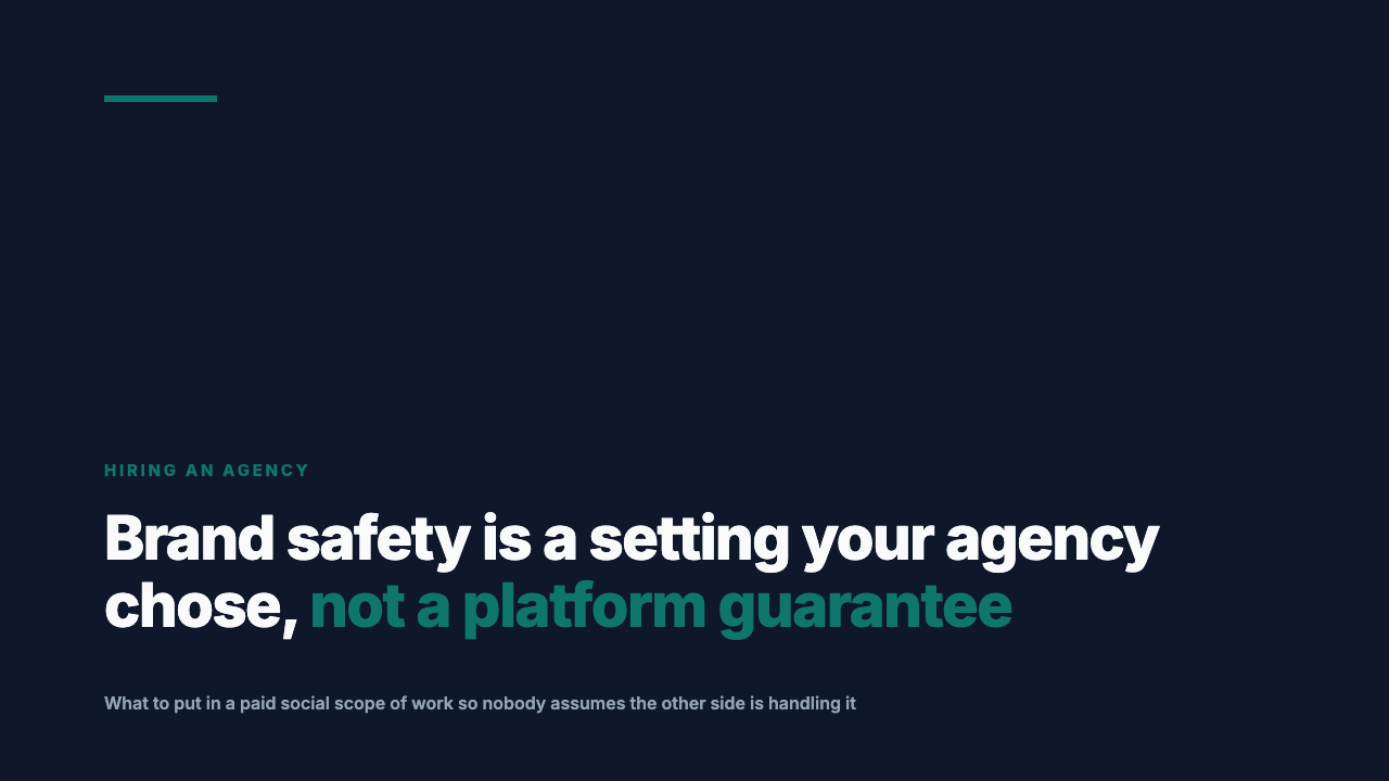 Brand Safety and Ad Adjacency Belong in the Contract, Not the Platform