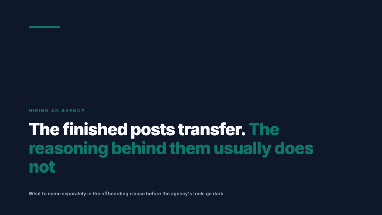 Ask Who Keeps the Content Calendar and Approval History When the Contract Ends
