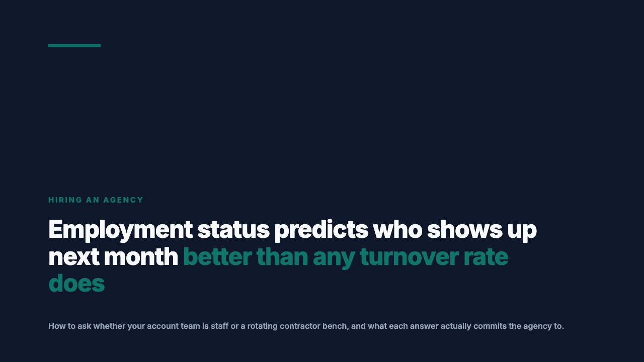 Is Your Agency Team Staff or a Bench of Contractors?