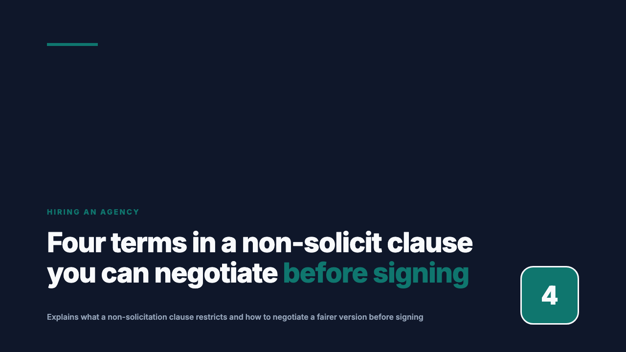 The Non-Solicitation Clause That Blocks Hiring Agency Staff