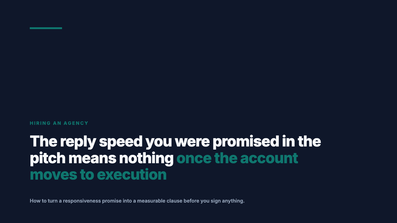 Get Your Agency's Response Time Commitment in Writing