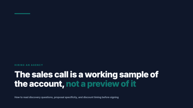 How an Agency Sells You Is How It Will Manage You