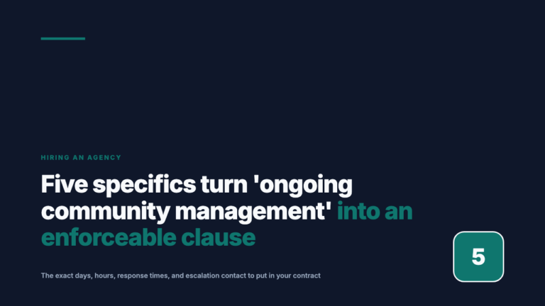 Define Your Agency's Community Management SLA Before Signing