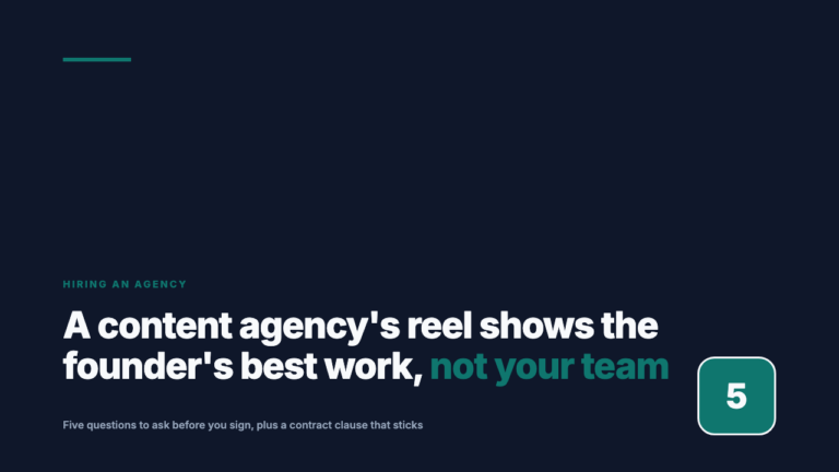 What to Vet Differently When Hiring a Content and Creative Agency