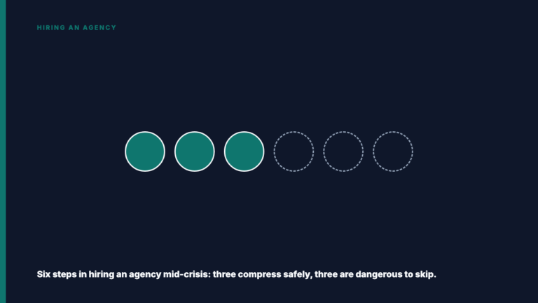 Hiring an Agency Mid-Crisis: What to Skip, and What Not To