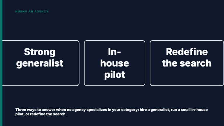 When No Agency Specializes in Your Category, Do This