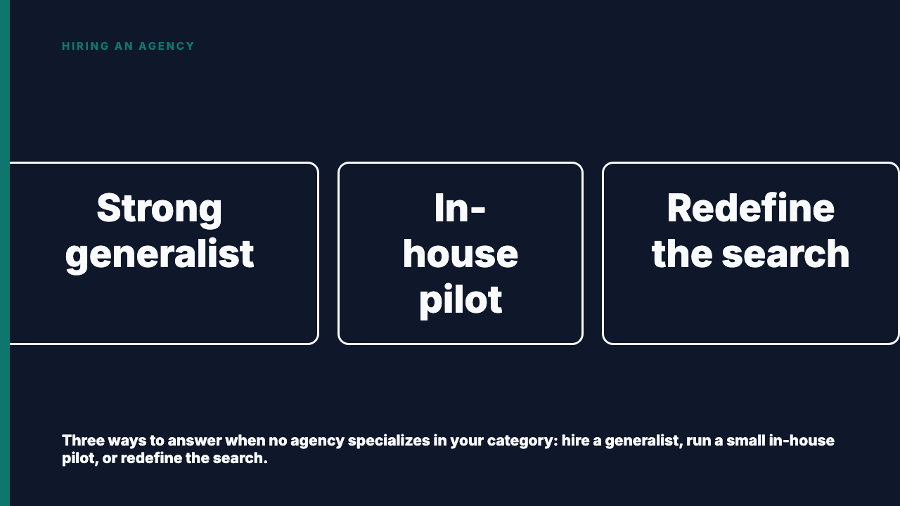 When No Agency Specializes in Your Category, Do This