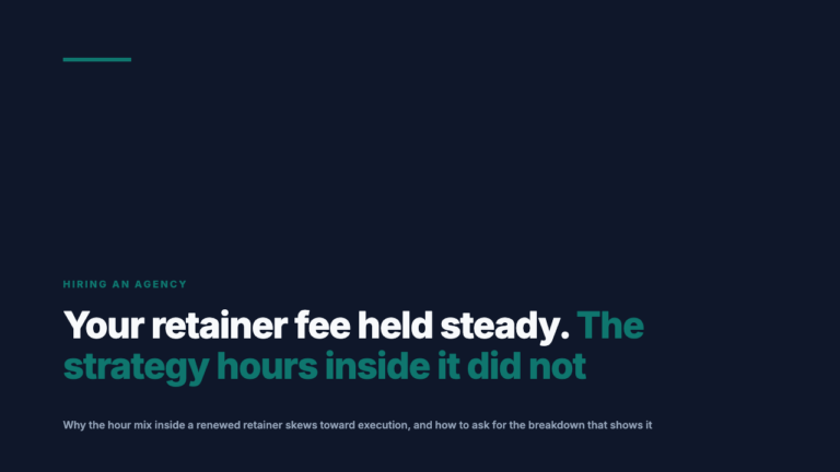 Why the Strategy Hours in Your Retainer Shrink Every Time You Renew