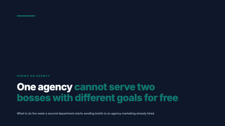 When Marketing and Sales Both Try to Direct the Same Agency